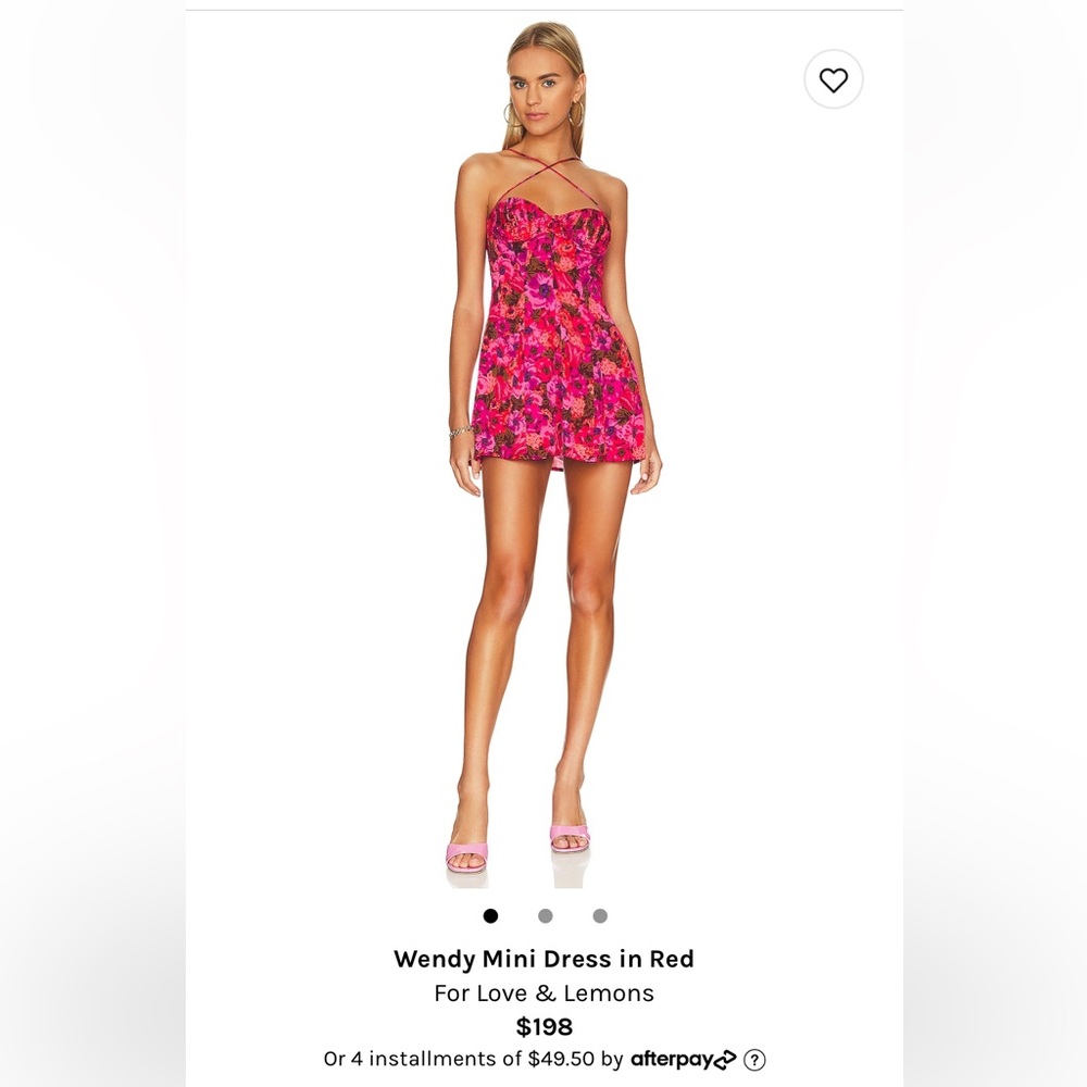 For Love And Lemons Red Floral Mini Dress